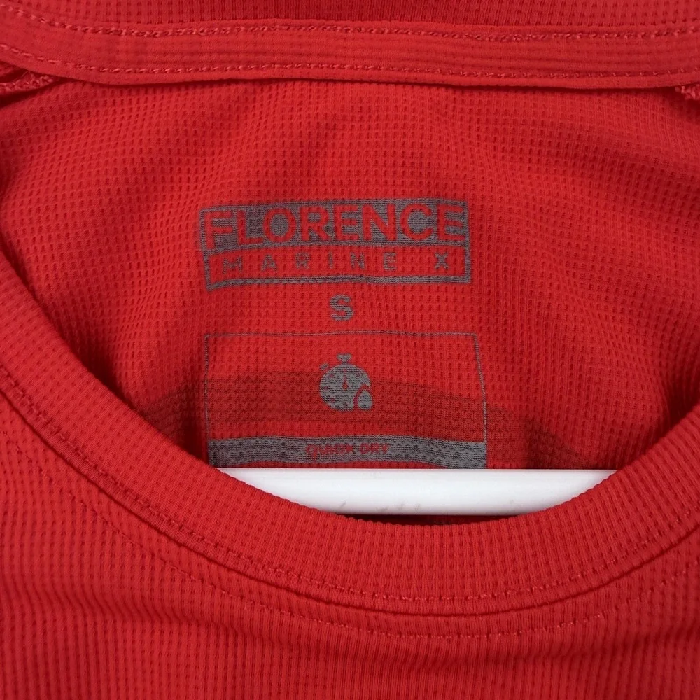 Florence‎ Marine X Shirt Mens Small Red Long Sleeve JR Lifeguard Rash Guard
